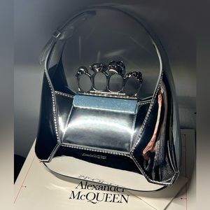 NWT Alexander McQueen Mini Jewelled Metallic Faux Leather Hobo *BRAND NEW*